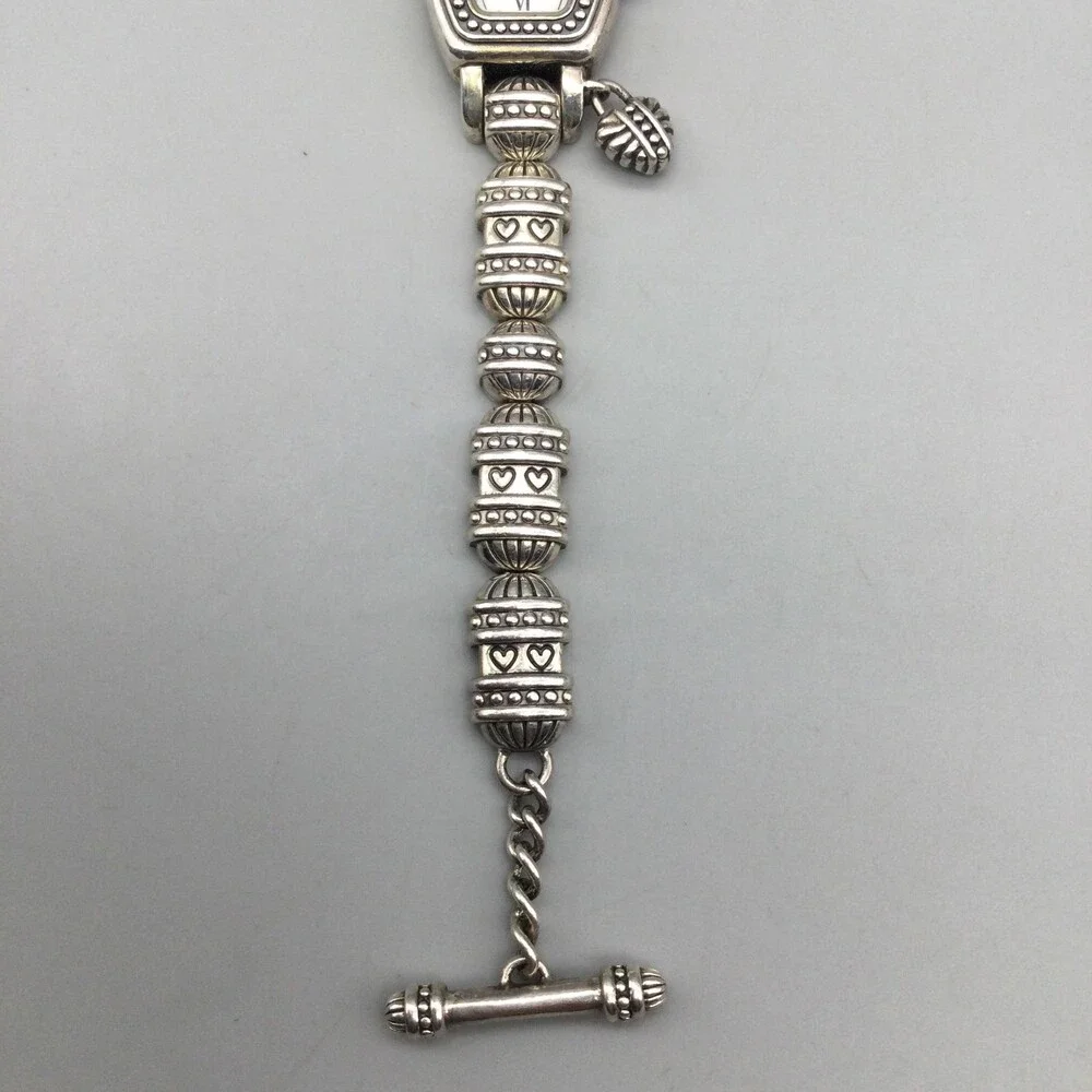 Brighton Arabia Womens Watch 18mm White Dial Silver Tone Hearts New Battery 8.5